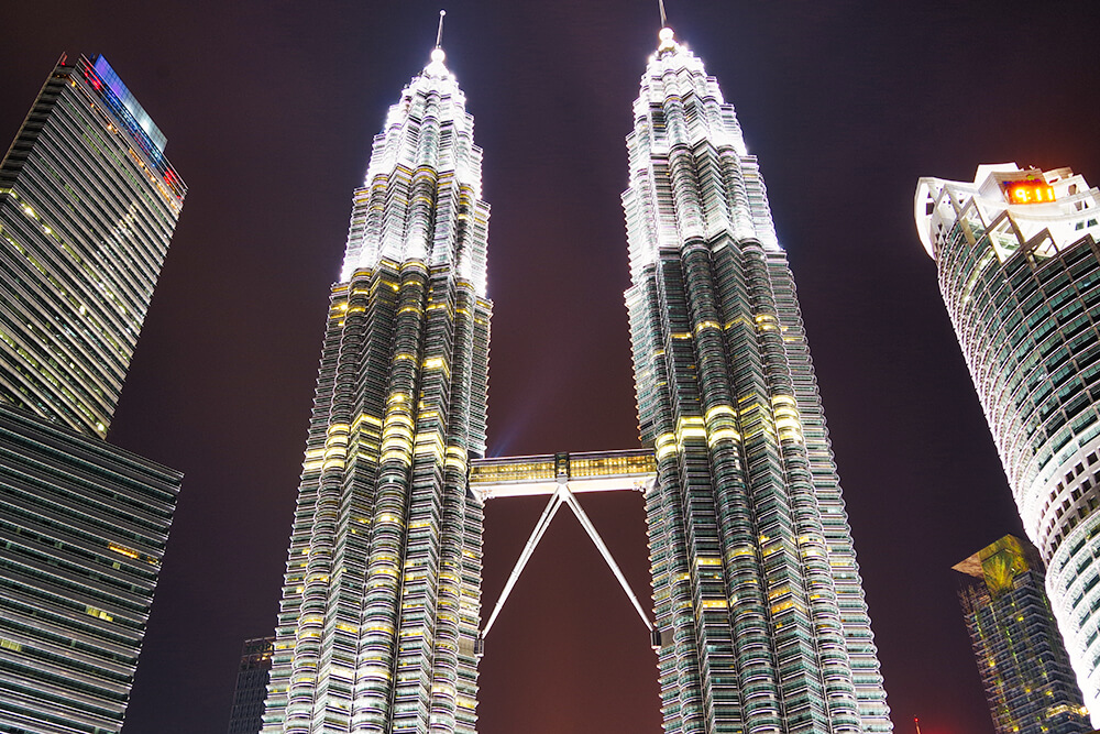 night view of twin tower
