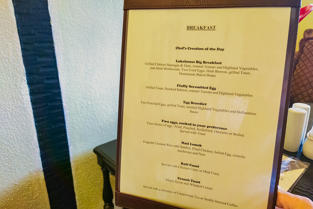 breakfast menu at the lakehouse 