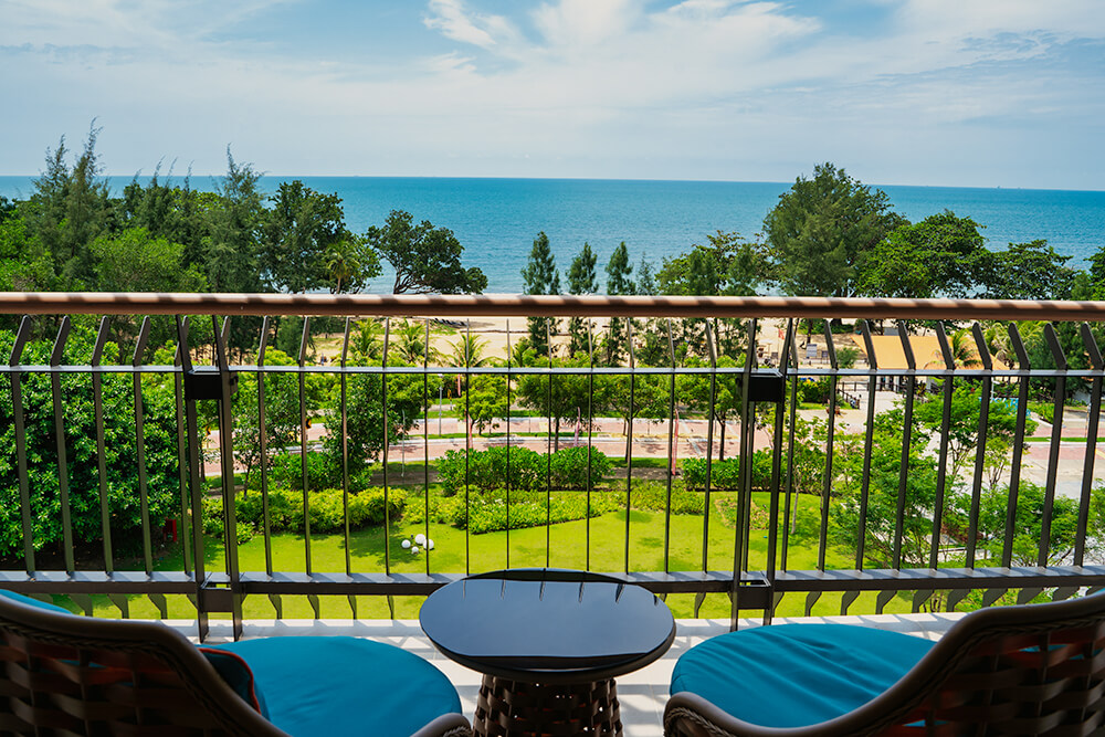 premier seaview room balcony at the westin desaru coast resort