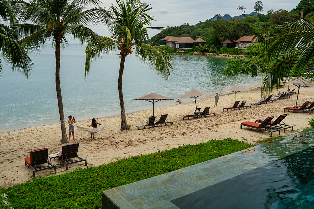 private beach in The Ritz-Carlton Langkawi