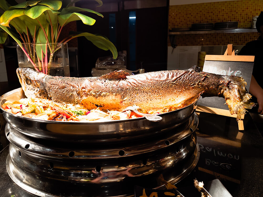 grilled salmon in Miri Marriott Resort & Spa