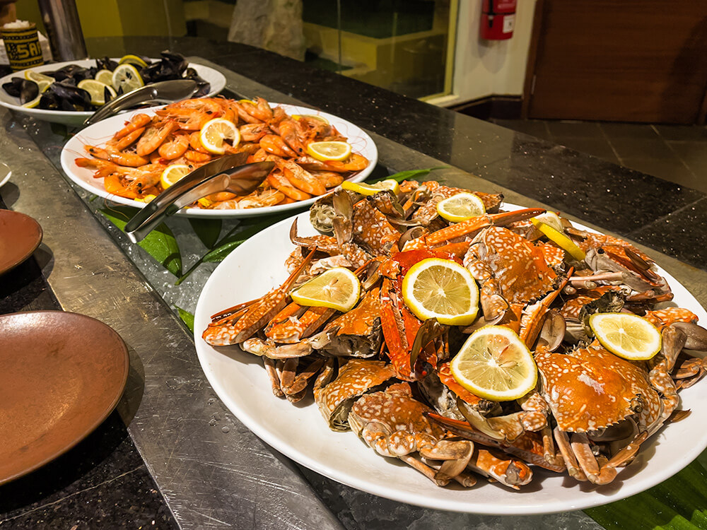 boiled seafood in Miri Marriott Resort & Spa