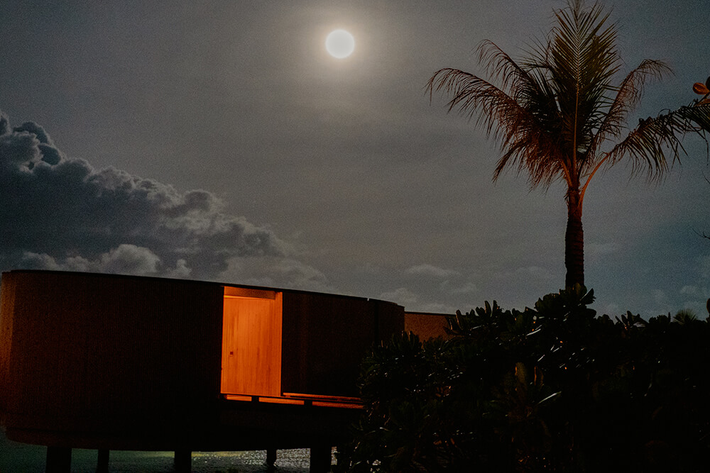 full moon with villa at ritz carlton maldives, fari islands