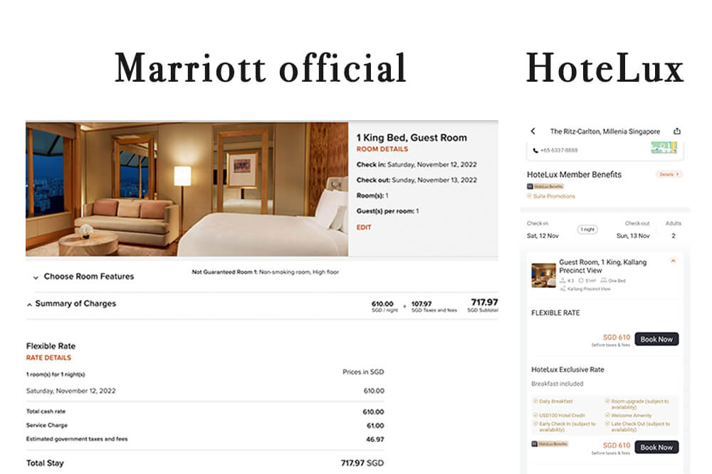 hotelux compare with marriott official