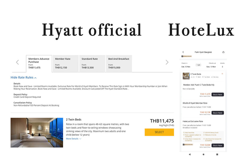 hotelux compare with hotel official