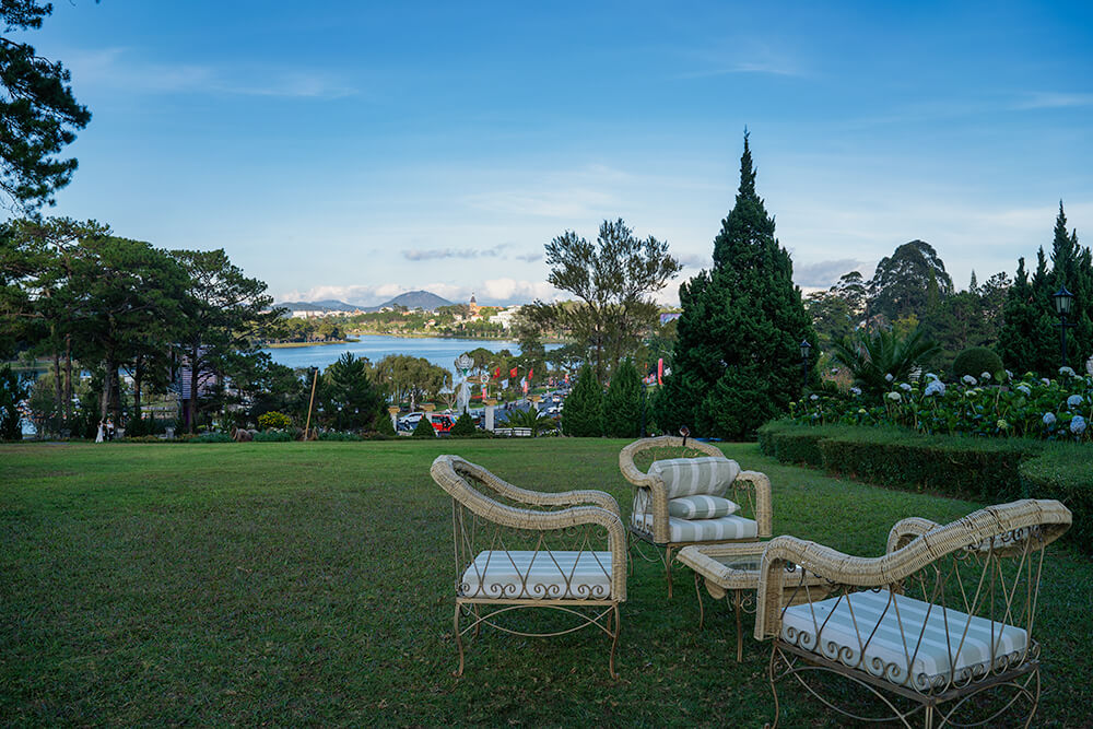 view from the Dalat palace heritage hotel